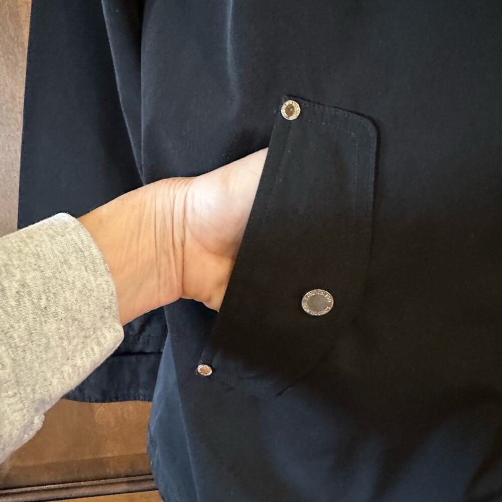 London Fog Women’s Large Black Hooded Full Zip Jacke/Coat with Flannel Lining - Picture 9 of 11